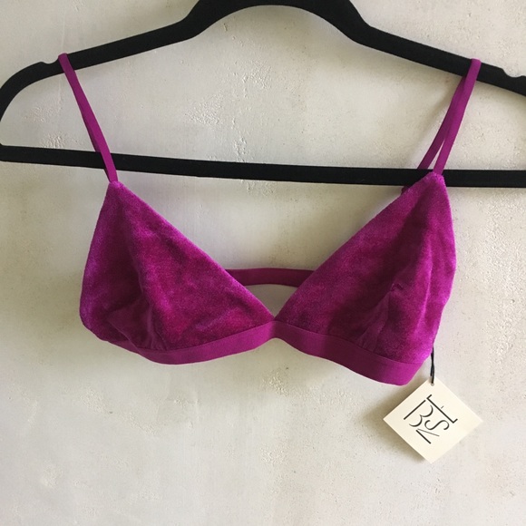 Baserange Other - Baserange fuschia velour triangle bra sz M